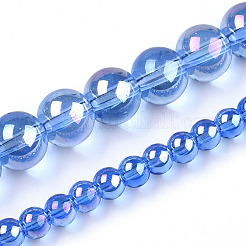 Placcare trasparente perle di vetro fili&nbsp;GLAA-T032-T4mm-AB04