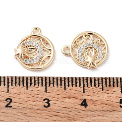 Breloques en laiton zircon cubique transparent&nbsp;KK-F871-44G
