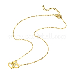 Collier avec pendentif en forme de cœur entrelacé en acier inoxydable 201&nbsp;NJEW-JN04525