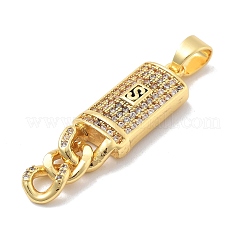 Micro pavè di zirconi in ottone con pendenti smaltati&nbsp;KK-M305-13G