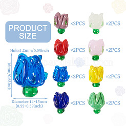 16pcs 8 Farben handgemachte Bunte Malerei-Perlen&nbsp;LAMP-TA0001-33
