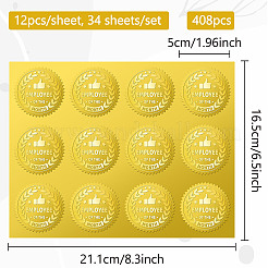 34 Blatt selbstklebende Aufkleber mit Goldfolienprägung&nbsp;DIY-WH0509-027