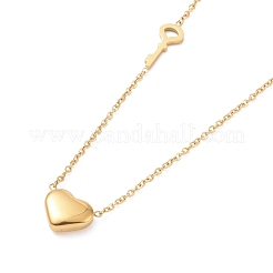 Collar con colgante de corazón y llave maestra&nbsp;NJEW-A004-14G