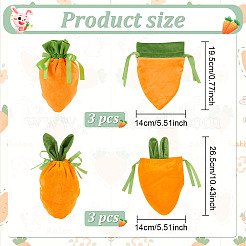 6 borsa con coulisse in velluto a forma di carota in 2 stili&nbsp;ABAG-BC0001-58