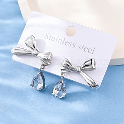 Pendientes de acero inoxidable 304 con rhinestone&nbsp;EJEW-Z098-09P