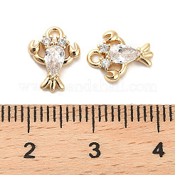 Ciondoli in ottone zirconi chiari micro pavé&nbsp;X-KK-C054-11G