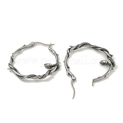Pendientes de aro de acero inoxidable quirúrgico 316 para mujeres y hombres.&nbsp;EJEW-D096-22B-AS