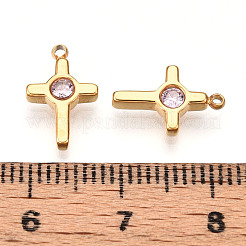 Ionenplattierung (IP) 304 Edelstahl Micro Pave Zirkonia Charms&nbsp;STAS-N110-01C-G