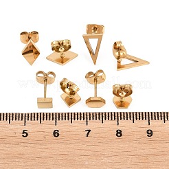 4 paio di orecchini a perno in acciaio inossidabile 304 con tema geometrico&nbsp;EJEW-G469-03G