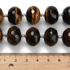 Chapelets de perles d'œil de tigre naturel&nbsp;G-L642-I05-18x13mm