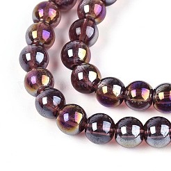 Chapelets de perles en verre transparent électrolytique&nbsp;GLAA-T032-T6mm-AB19