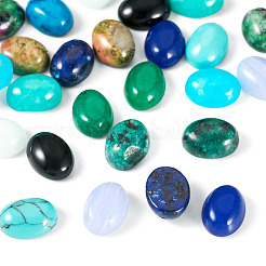 26 pezzo 13 stili di agata sintetica blu pizzo e pietra nera e giada bianca naturale e cabochon di amazzonite e unakite&nbsp;G-TA0003-28B