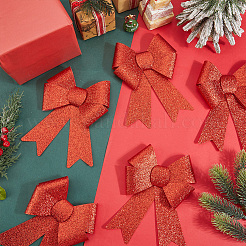Lazo navideño de PVC con brillantina&nbsp;AJEW-SP0003-72A-01