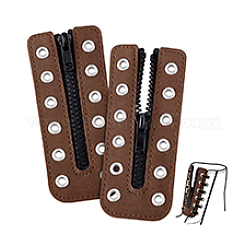 Inserts de fermeture éclair pour chaussures à lacets en cuir PU&nbsp;DIY-WH0671-072B