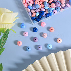 180 Stück 12 Farben Unterlegscheibe lebensmittelechte umweltfreundliche Silikon-Abakusperlen&nbsp;SIL-CA0003-18