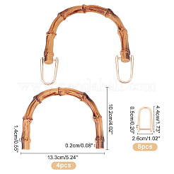 Poignée de sac demi-rond en plastique pp et anneau de sac en forme de u en alliage&nbsp;FIND-WR0001-16