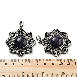 Pendentifs en pierre d'or bleue synthétique et laiton&nbsp;G-K338-09AS-08