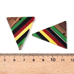 Pendentifs en résine époxy de couleur jamaïcaine et bois de noyer&nbsp;RESI-N039-122T