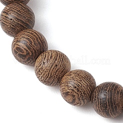Tortue de plage d'été teinte turquoise synthétique et perles rondes en bois de wengé de 6.5mm&nbsp;BJEW-JB10515-01