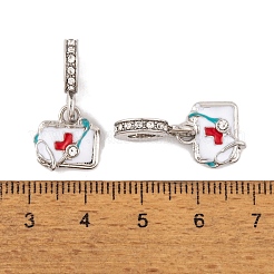 Zahnstangenüberzuglegierungs-Kristallrhinestone-europäische baumelnde Charme&nbsp;FIND-C055-24P