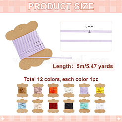 Rubans en polyester 12 couleur&nbsp;SRIB-PH0001-87