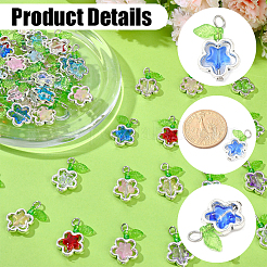 50 Stück Glasblumenanhänger&nbsp;FIND-SC0020-56
