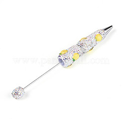 Bolígrafo con rhinestone pavé de resina y arcilla polimérica&nbsp;AJEW-T013-04K