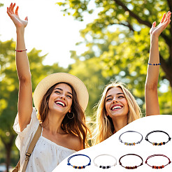12 stücke 6 farben polyester schnur geflochtene armbänder frauen&nbsp;BJEW-TA0001-23