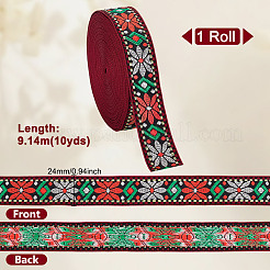 10 Yard Polyester-Jacquard-Blumenband im Ethno-Stil&nbsp;OCOR-PH0004-86B