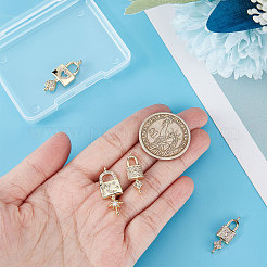 6 Stück 3 Stile Messing Micro Pavé klare Zirkonia Verbinder Charms&nbsp;KK-BBC0002-94