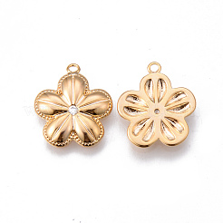 Pendenti in zirconi cubici trasparenti in micro pavè di ottone&nbsp;KK-N232-148-NF