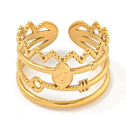 Bague de manchette ouverte en acier inoxydable 304 avec placage ionique (IP)&nbsp;RJEW-A043-02G