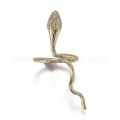 Messing Micro Pave klare Manschettenringe aus Zirkonia&nbsp;RJEW-I074-06