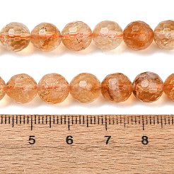 Cuentas naturales de citrino hebras&nbsp;GG-CBA59DD-C02-8mm