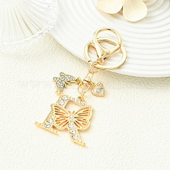 Llavero de aleación de rhinestone y hierro&nbsp;KEYC-YW00279-03