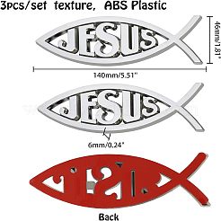 Osterthema wasserdichter ABS-Kunststoff-Jesus-Fisch-Aufkleber&nbsp;DIY-FH0001-004