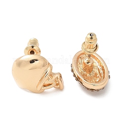 Pendientes de tuerca de circonio cúbico con micro pave de latón&nbsp;EJEW-Z080-03G-04