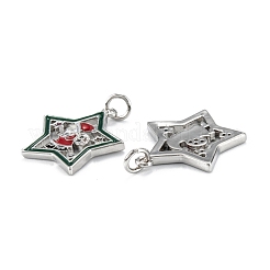 Pendentifs en laiton micro pavé sur le thème de noël en zircone cubique&nbsp;ZIRC-L101-05P