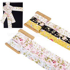 2 ensemble de rubans imprimés de fleurs en polyester de 2 couleurs&nbsp;OCOR-TA0002-65