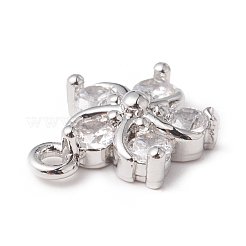 Abalorios de circonita cúbica micro pavé de latón chapado en estante ecológico&nbsp;KK-F835-14P