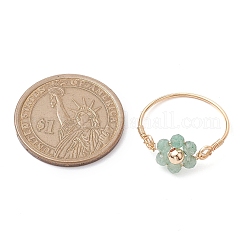 Anello con pietra preziosa naturale fiore&nbsp;RJEW-JR00711-01