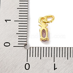 Micro Pave Bijoux de zircone cubique en laiton de placage en râtelier&nbsp;KK-F881-03G-08