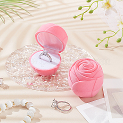 Boîtes à bijoux en velours rose&nbsp;LS-CON-WH0092-63A