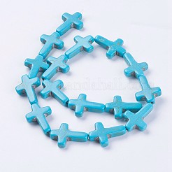 Kunsttürkisfarbenen Perlen Stränge&nbsp;G-E456-15C-18x25m