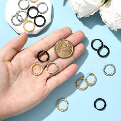 18 pieza de pendientes de aro giratorios de acero inoxidable 303 de 3 colores para mujer&nbsp;EJEW-SC0001-81B