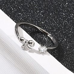 925 offener Manschettenring aus Sterlingsilber für Damen&nbsp;RJEW-R008-03A-02