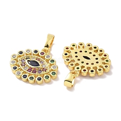 Ciondoli in vero ottone placcato oro 18k con micro pavé di zirconi&nbsp;KK-L209-038G-01