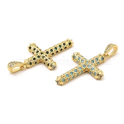 Ottone micro spianare pendenti zirconi&nbsp;KK-E051-01G
