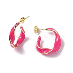 Orecchini a bottone a torsione smaltati&nbsp;EJEW-P214-03G-01