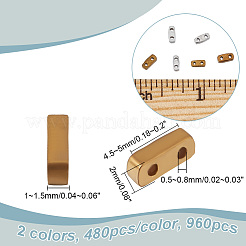 960 pièces 2 couleurs galvanoplastie perles de rocaille en verre&nbsp;SEED-NB0002-02